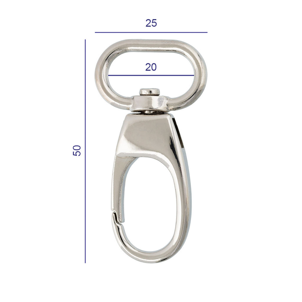 Фурнитура сумочная металл Gamma GH 117/20/10 Карабин 20 мм 10 шт. №06 под черный никель