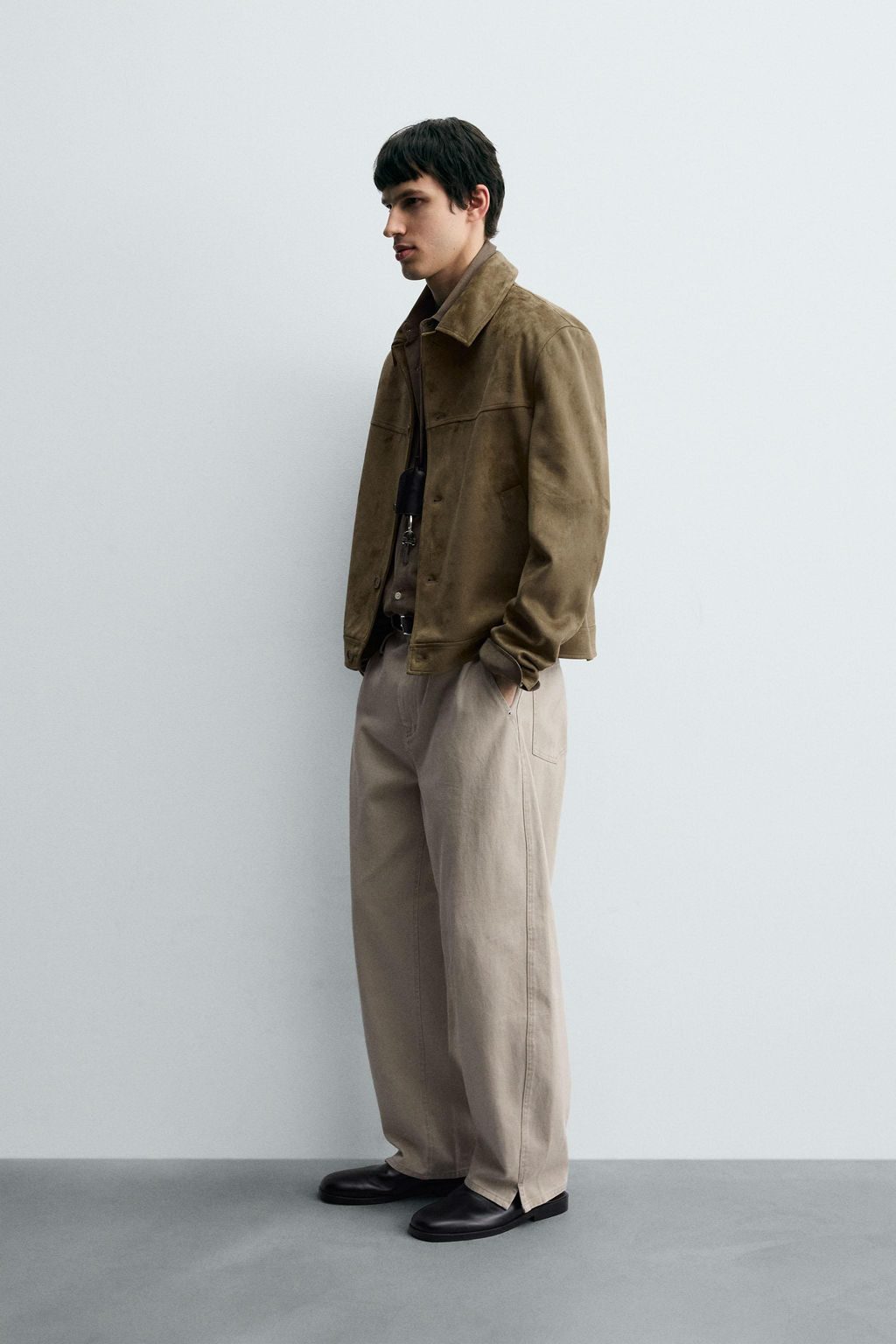 FAUX SUEDE REGULAR FIT JACKET - Zara фото 4