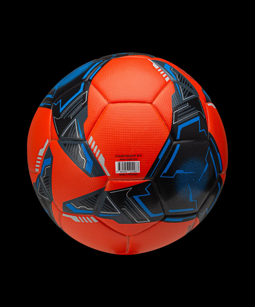 Мяч футбольный JOGEL Championship №5, оранжевый/синий/черный  фото 5