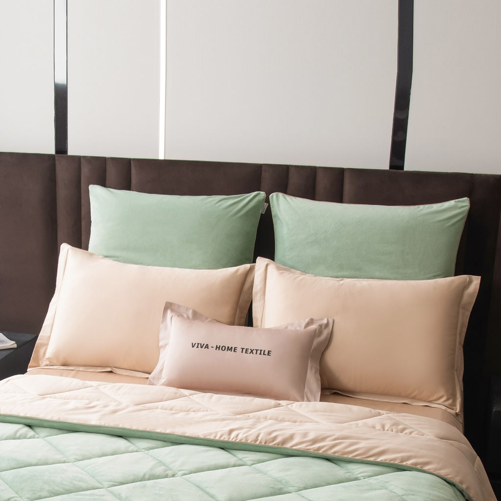 Комплект постельного белья на резинке Сатин Velvet Premium с Одеялом VPR012 180*200*25;160*200*25;140*200*25 Евро 4 Наволочки