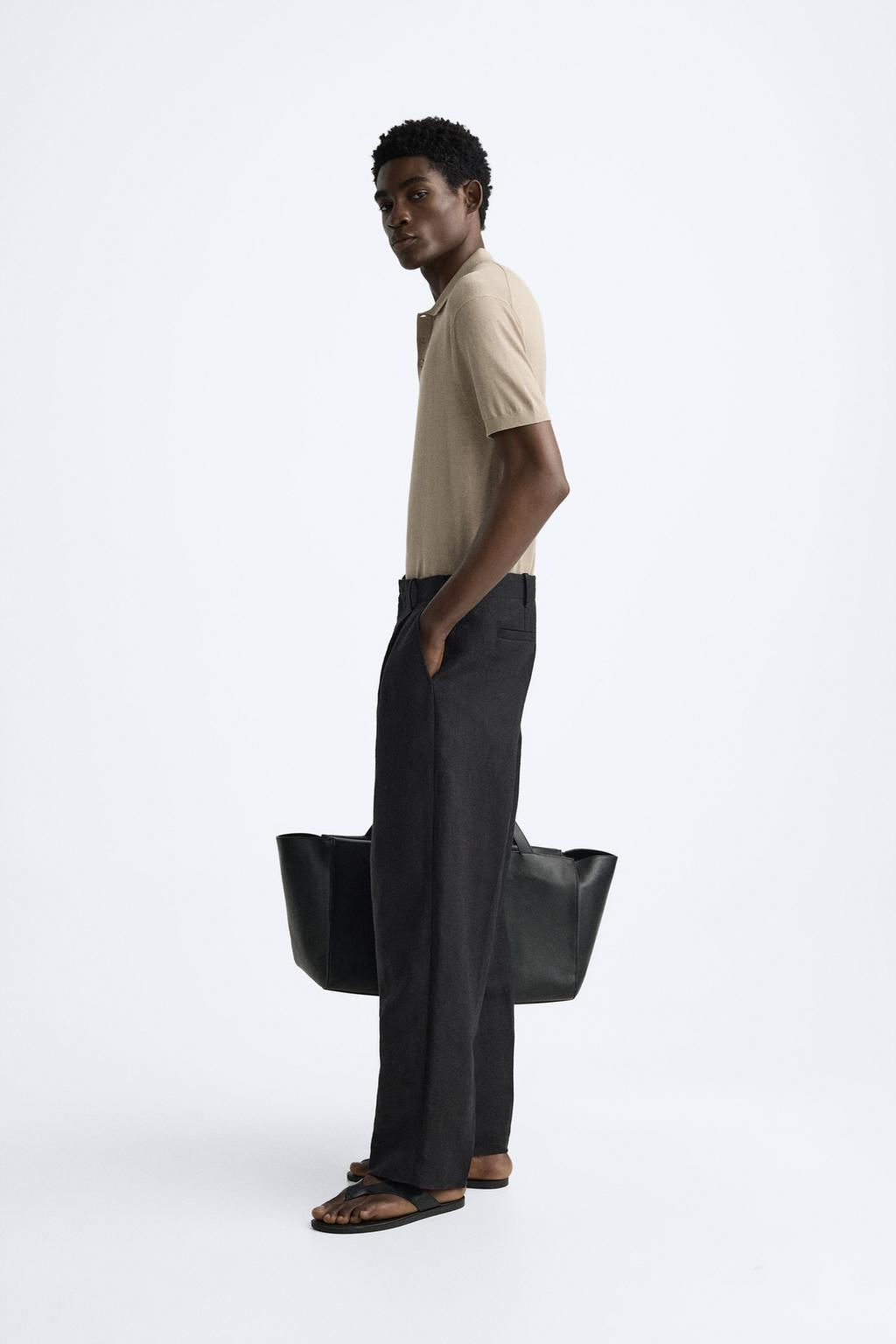 COTTON AND SILK KNIT POLO SHIRT - Zara фото 33