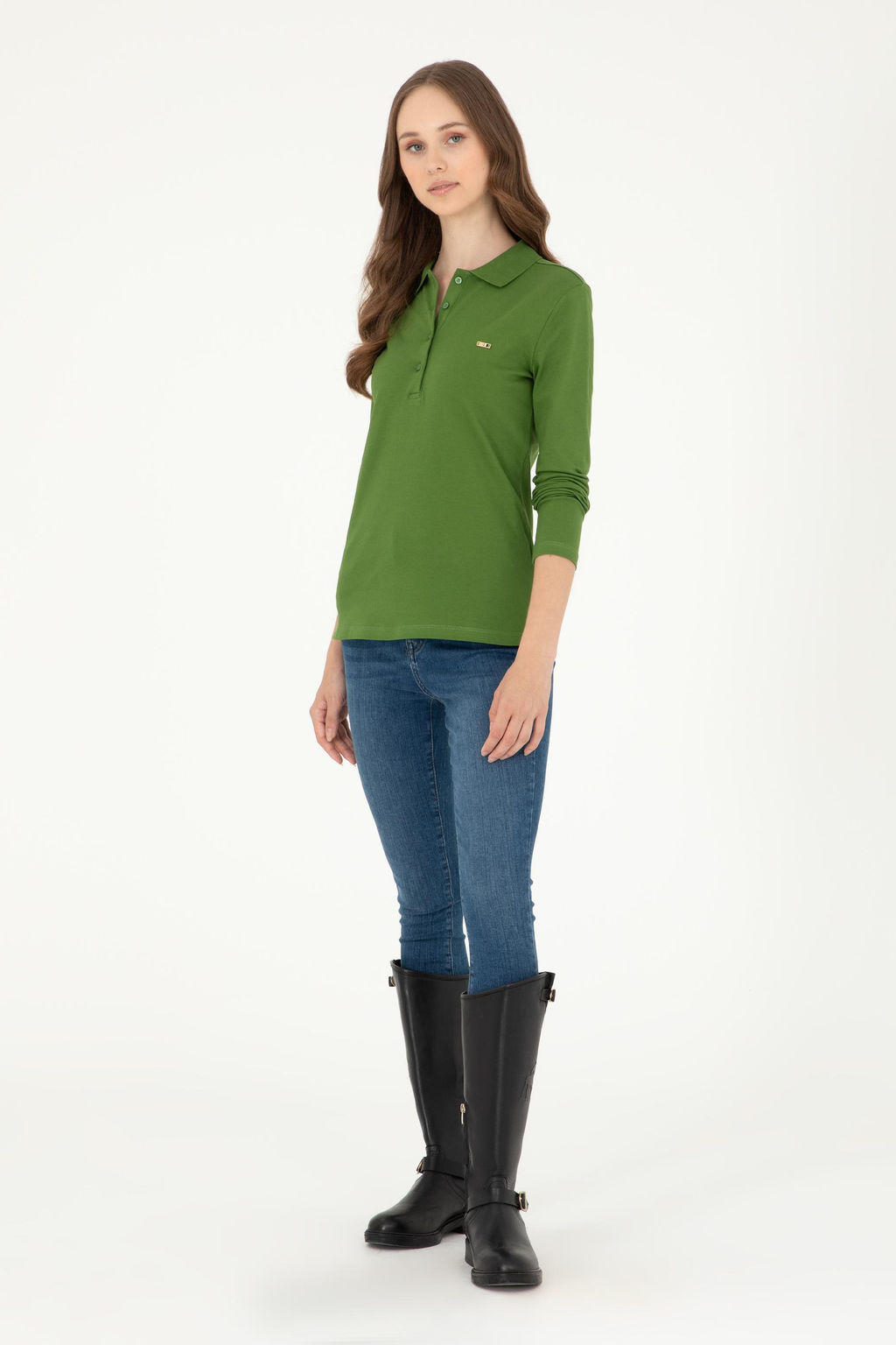 Женский зеленый базовый свитшот - U.s. polo assn фото 4