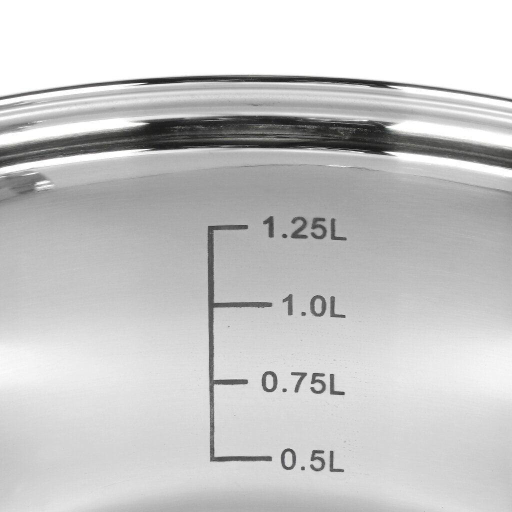 Ковш нерж/ сталь, 1.7 л, крышка стекло, индукция, силикон/ ручки мятные, SD23-16SP-2 Daniks, 451813  фото 7