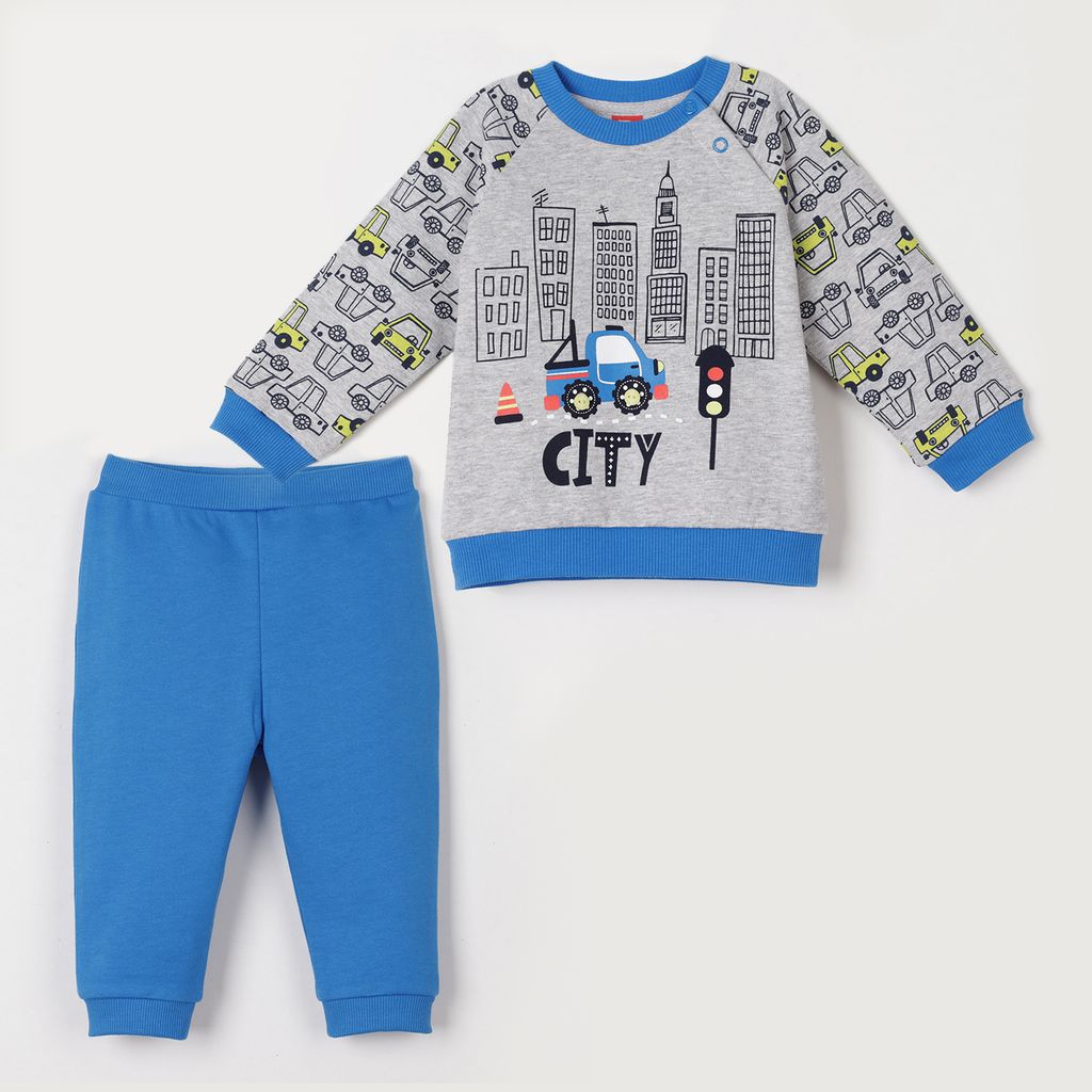 CRB wear/CSNB 90007-11 Комплект для мальчика (джемпер, брюки), светло-серый меланж/Ex.Cherubino  фото 6