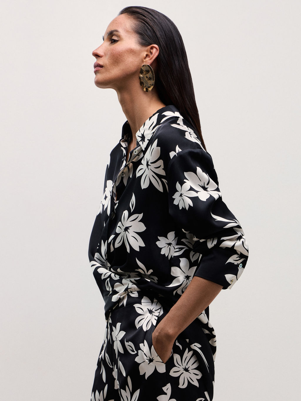 Рубашка из вискозы с длинным рукавом / Zarina  фото 9