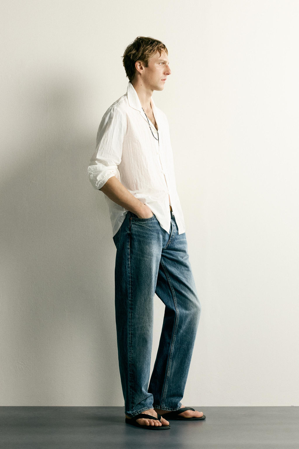 CAMISA RELAXED FIT ALAMARES TEJIDO / Blanco - Zara фото 4