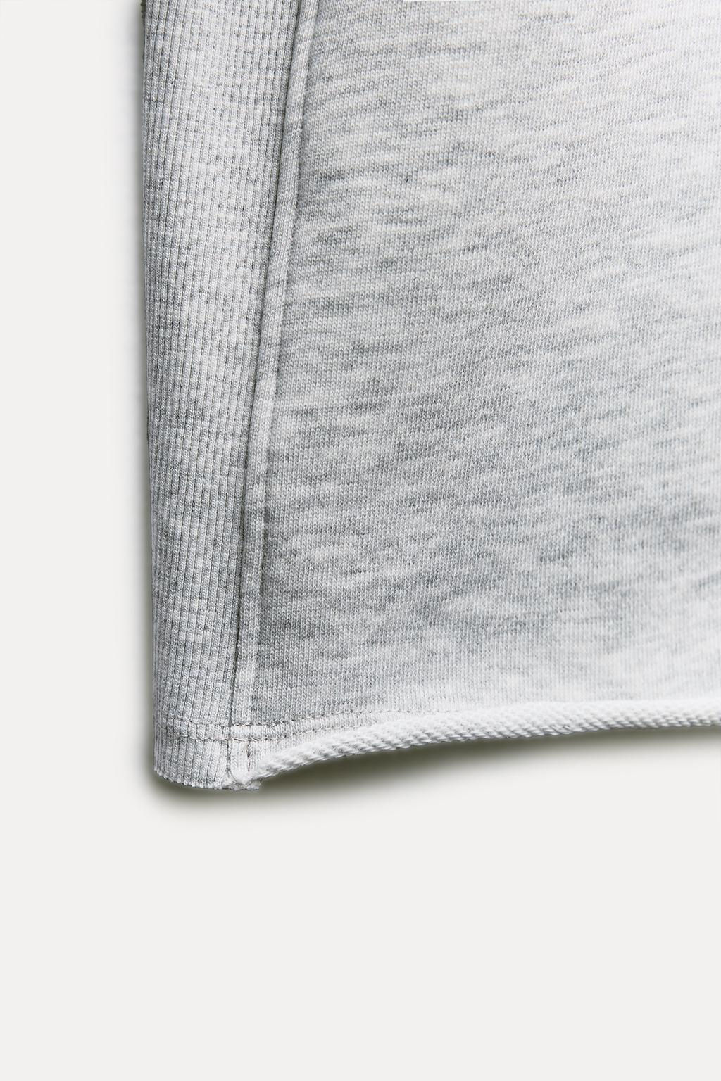 SHORT SLEEVE RIBBED PLUSH SWEATSHIRT - Zara фото 13