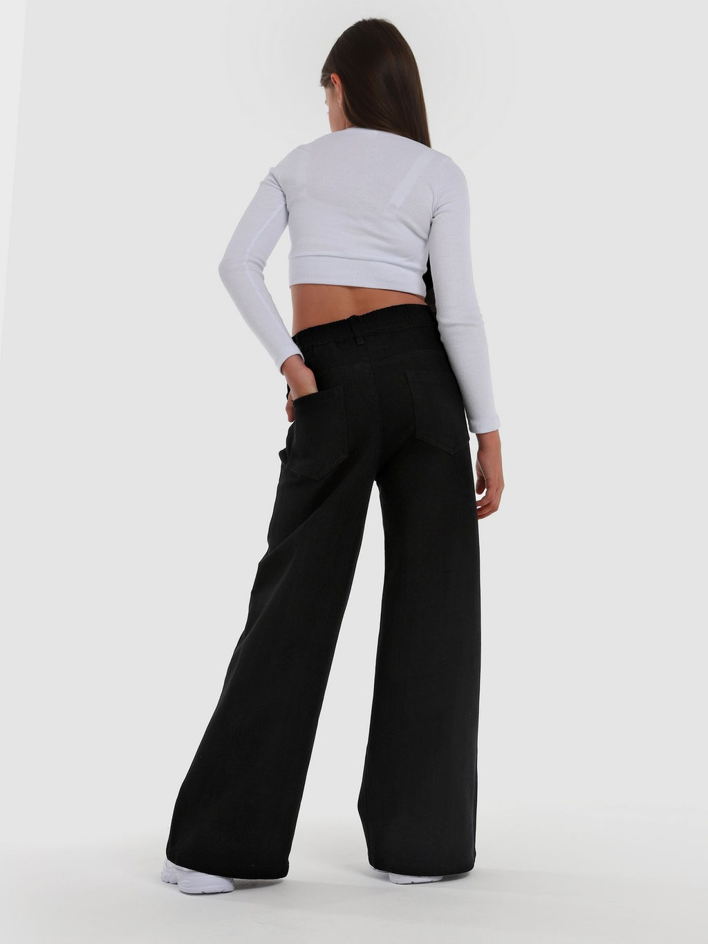 Джинсы-палаццо утеплённые для девочек - Синий мир фото 10