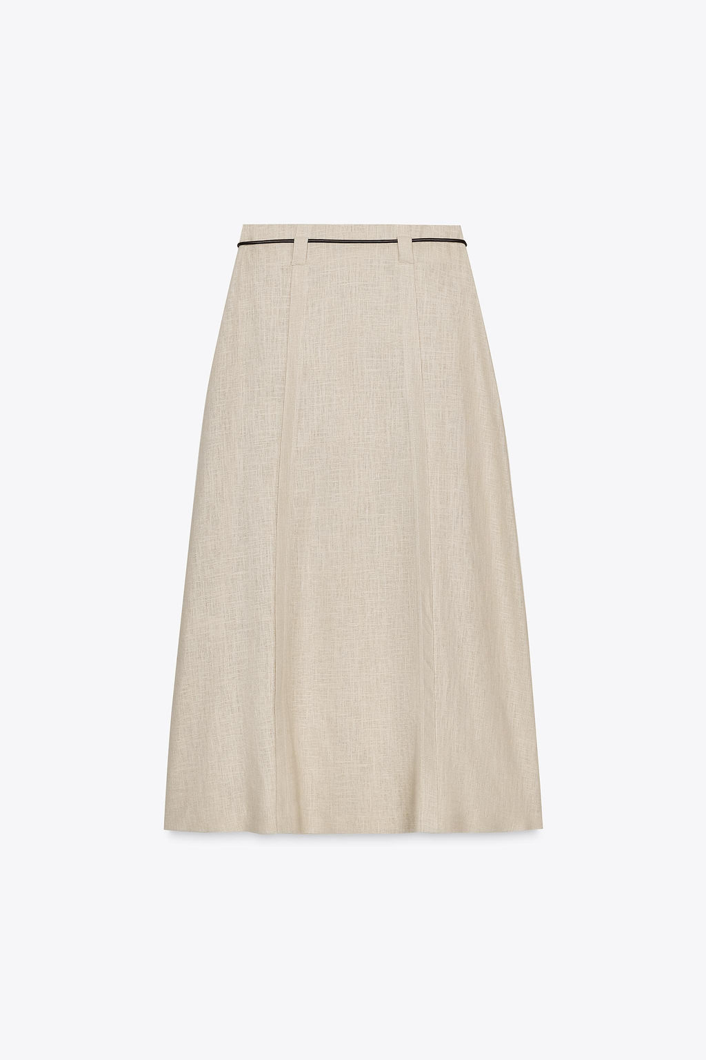 LINEN BLEND MIDI SKIRT WITH BELT - Zara фото 5