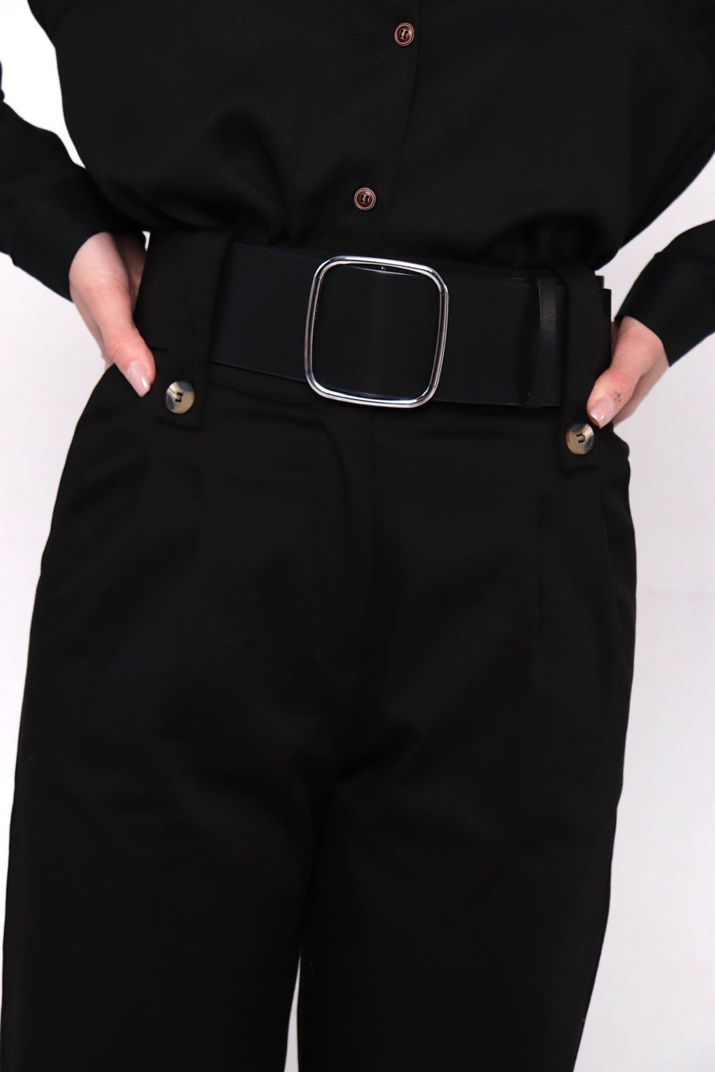 11253 Брюки чёрные (остаток: 42, 44, 46) - Martichelli фото 16