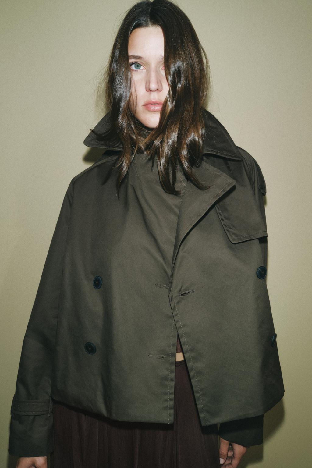 WATER-REPELLENT CROPPED TRENCH COAT ZW COLLECTION - Zara фото 16