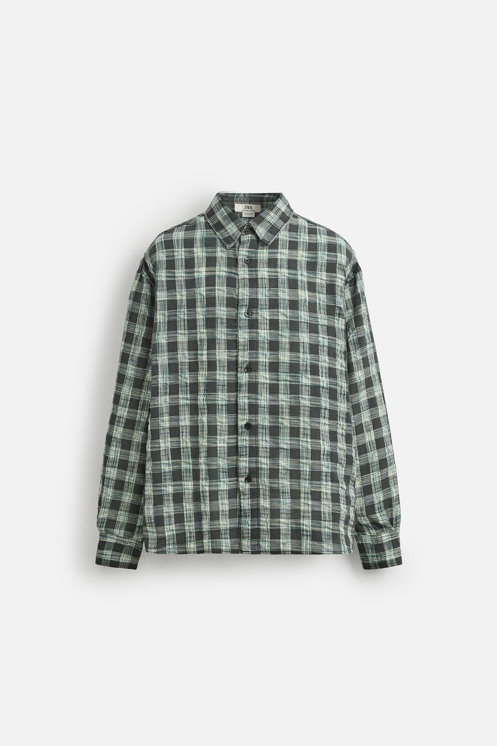 CREASED-EFFECT CHECK SHIRT - Zara фото 8