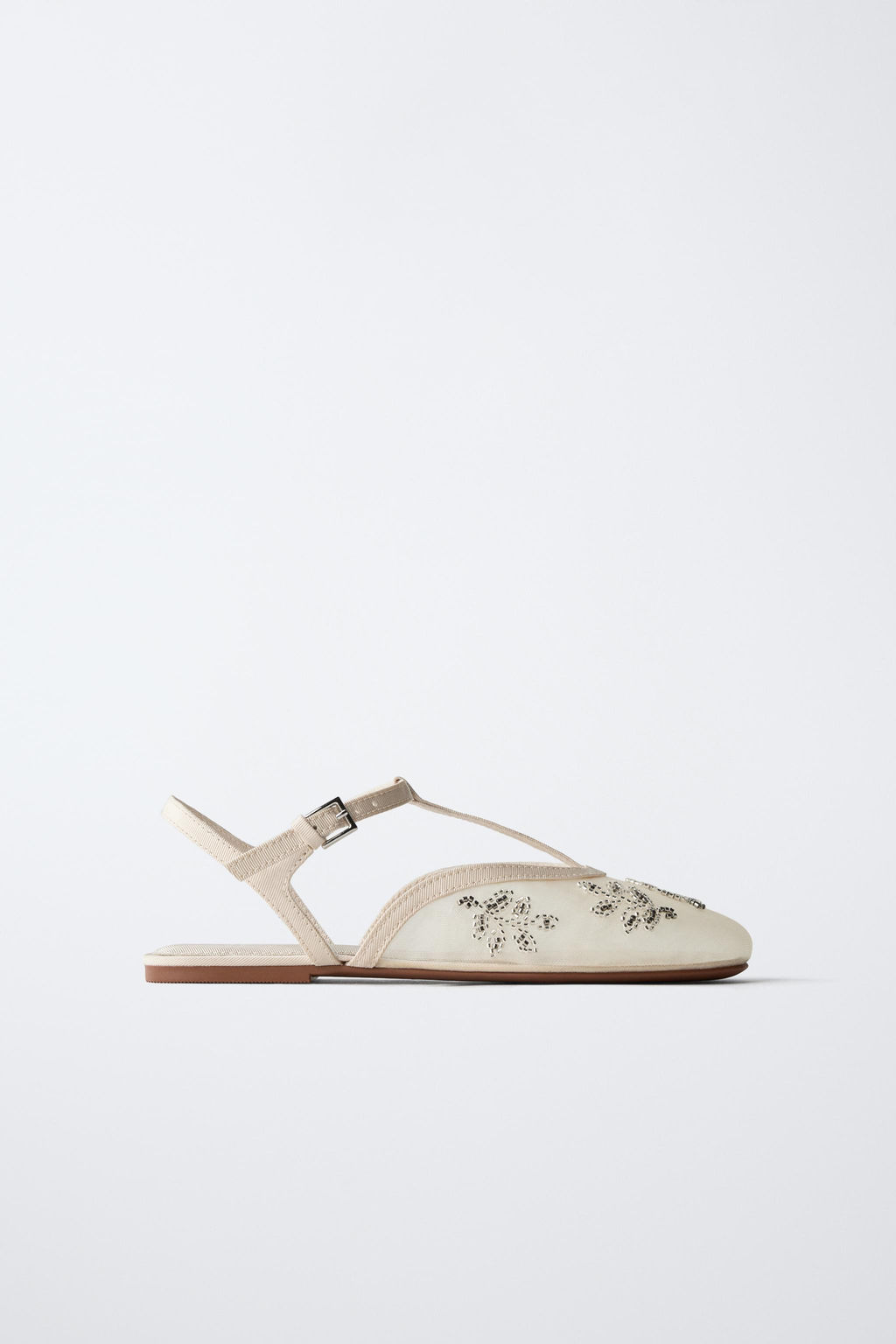 EMBROIDERED FANCY SLINGBACK BALLET FLATS