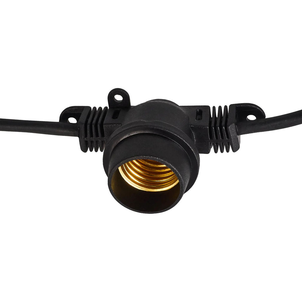 UDL-K110 40/E27/10M IP65 BLACK BELT-LIGHT Гирлянда Белт-лайт, 10 м + 1,5м сетевой шнур. 40 патронов E27, шаг 25см. Чёрная. TM Uniel. - Volpe фото 5