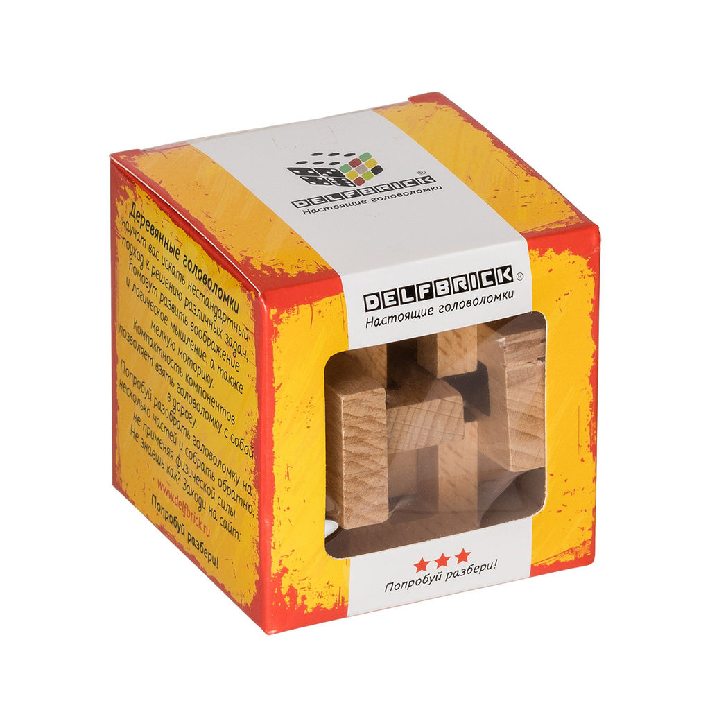 DELFBRICK DLS-16 Головоломка деревянная 1 шт 2-й сорт Китайский иероглиф 8 элемент