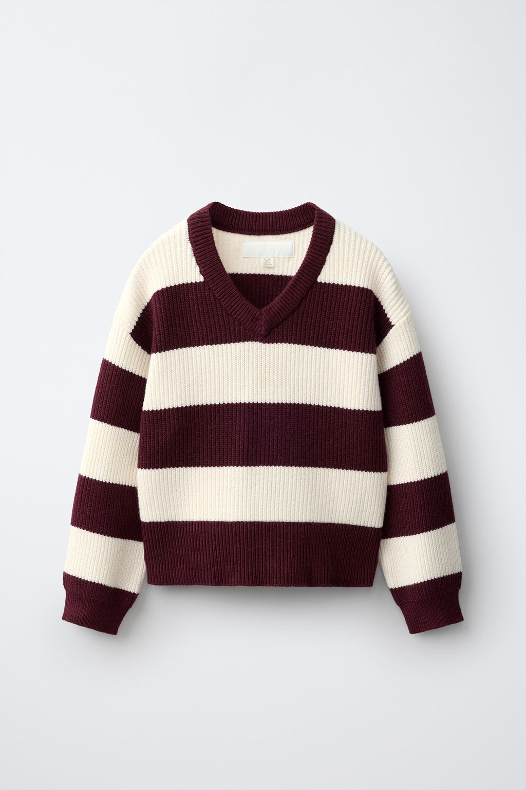 JERSEY PUNTO ESTAMPADO RAYAS / Burgundy - Zara фото 2