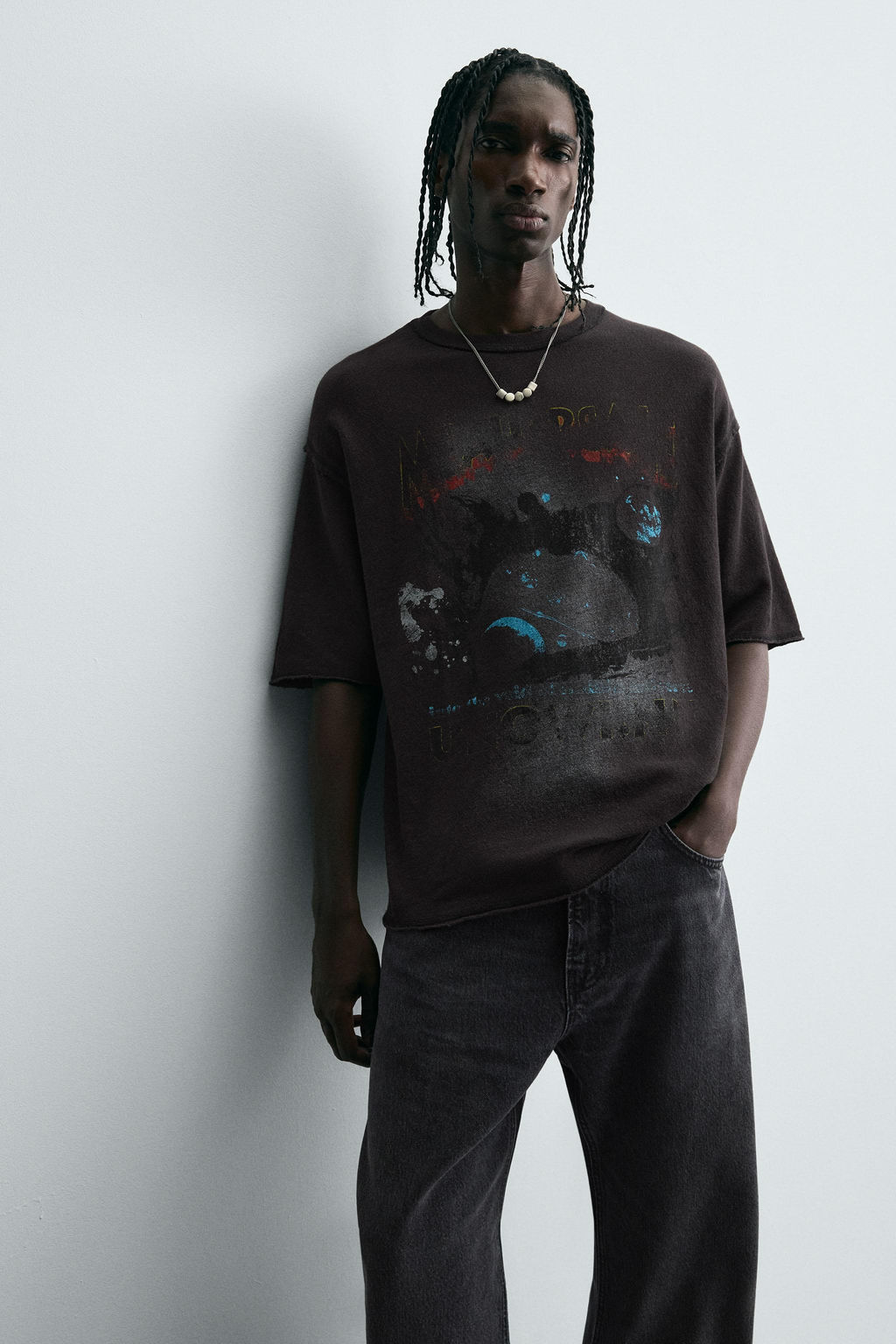 WASHED PRINTED KNIT T-SHIRT - Zara фото 7
