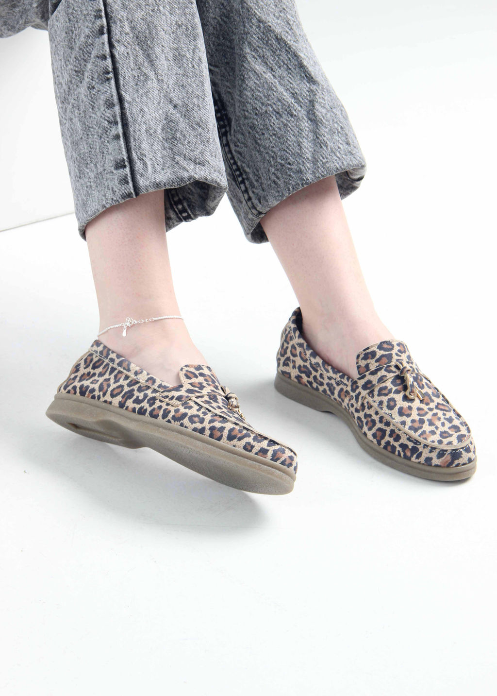 Лоферы туфли 170.2614be. бежевый леопард