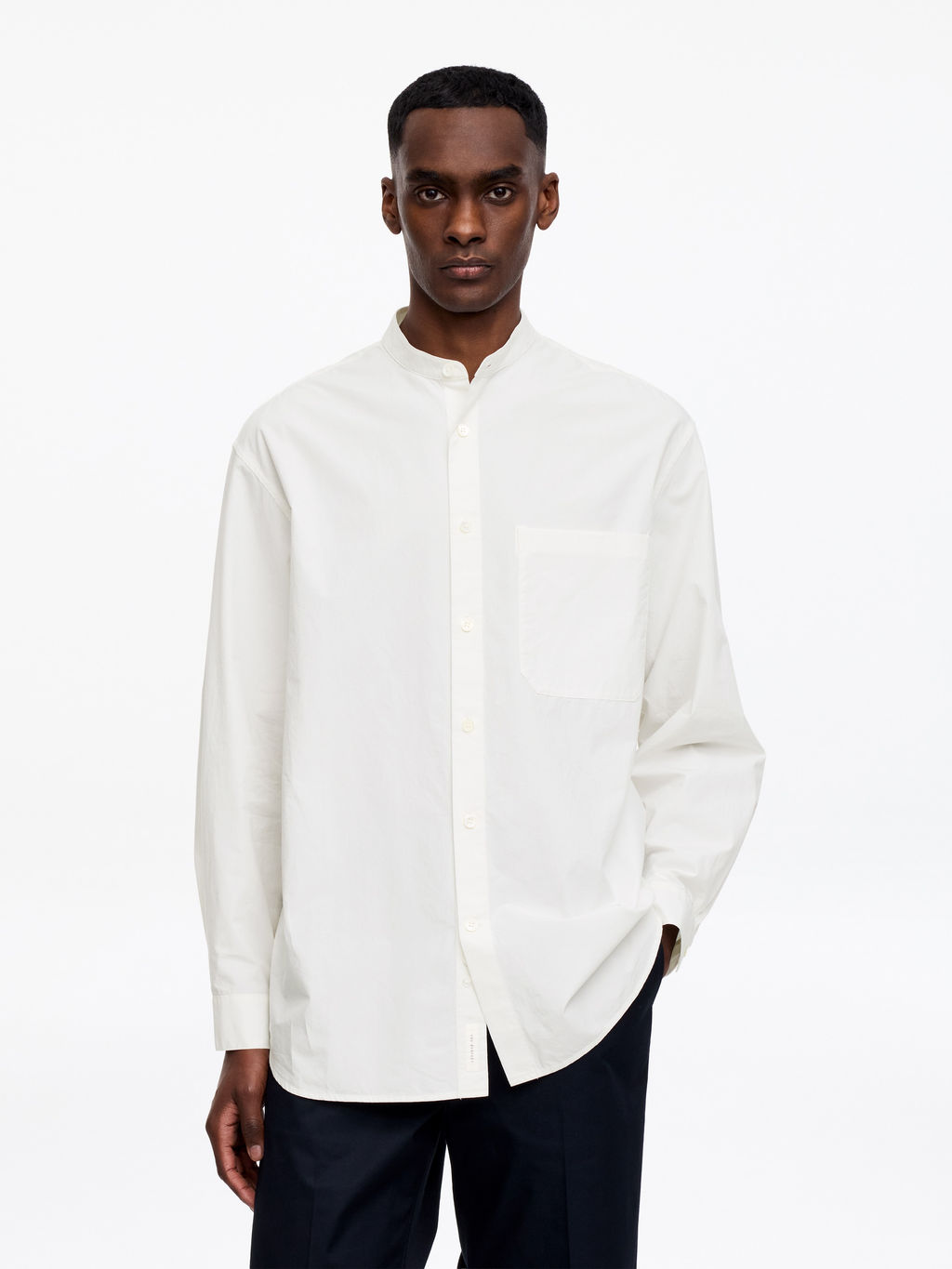 Camisa de popelina con cuello mao - H&m фото 3