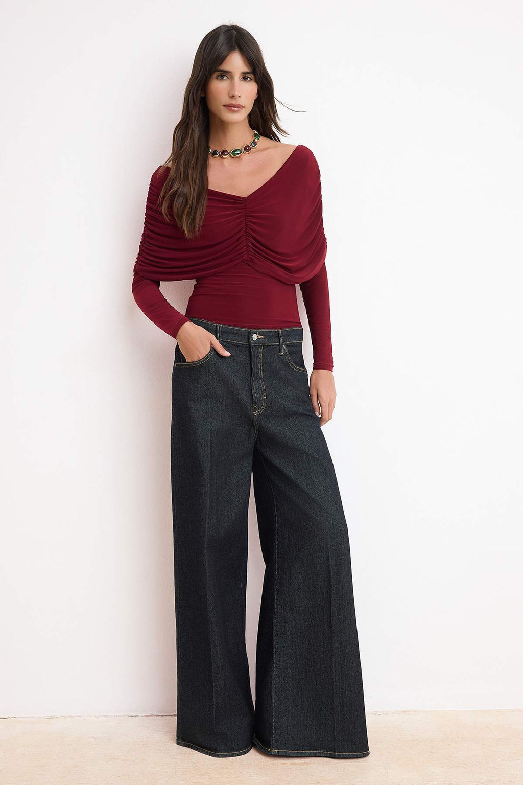 Siyah Fitted/Vucuda Oturan Carmen Yaka Buzgu Detayl? Uzun Kol Orme Bluz TWOSS26BZ00694 - Trendyolmilla фото 6