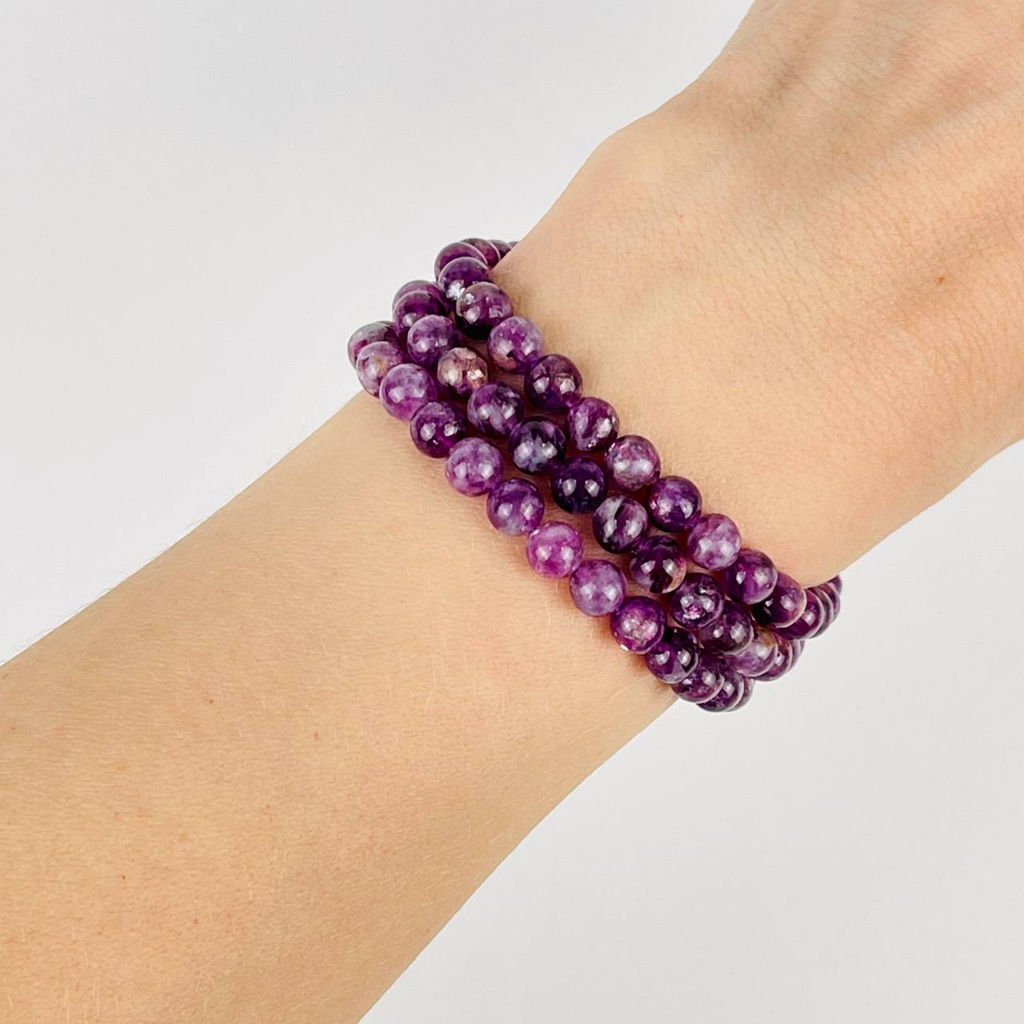 Бусины для украшений из Лепидолита (70 бусин) 39 см