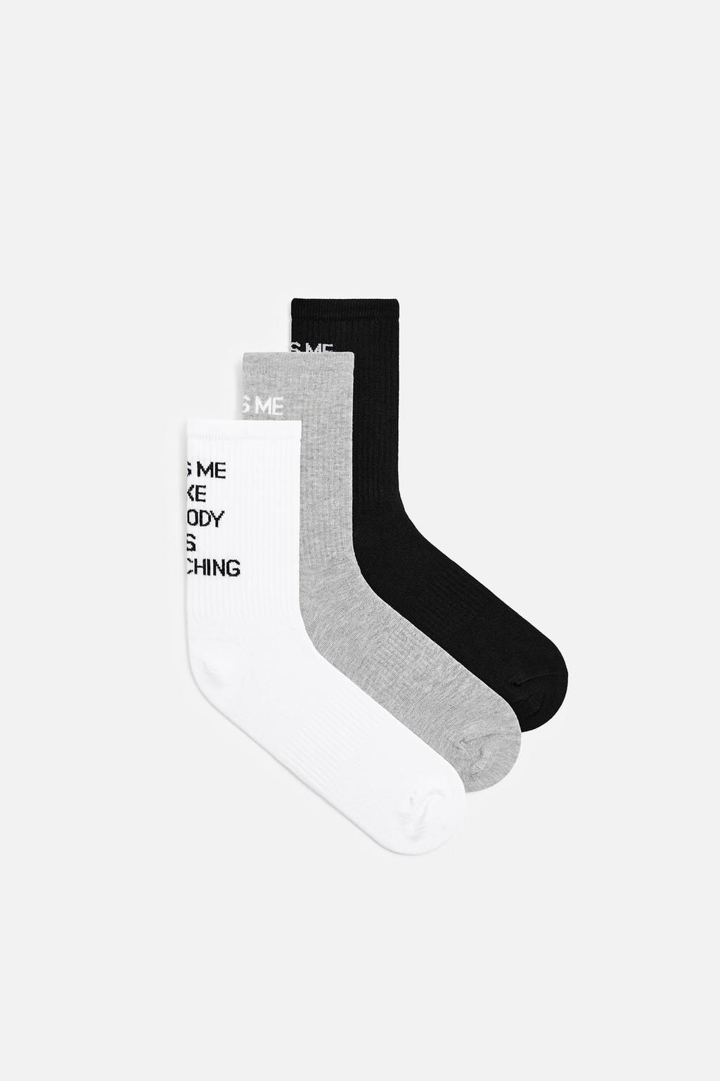 3-PACK OF SLOGAN SOCKS - Zara фото 2