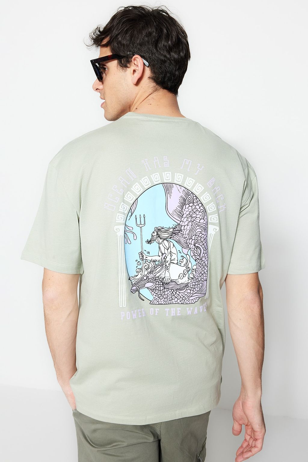 TRENDYOL MAN Lacivert Oversize/Genis Kesim K?sa Kollu Sanat Bask?l? 100% Pamuklu T-Shirt TMNSS21TS3559 - Trendyolmilla фото 25