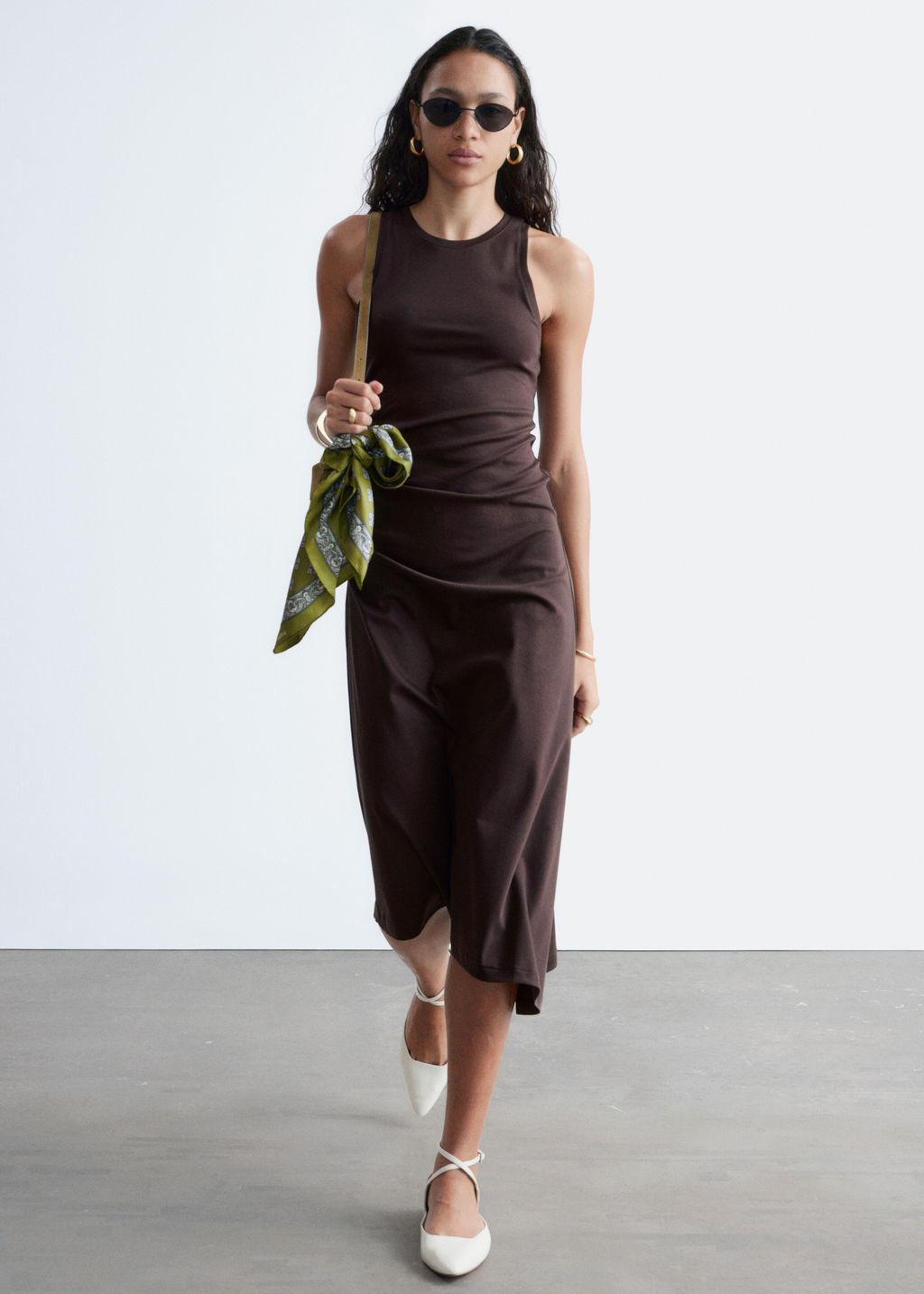 Vestido midi asim?trico con fruncido - H&m фото 7
