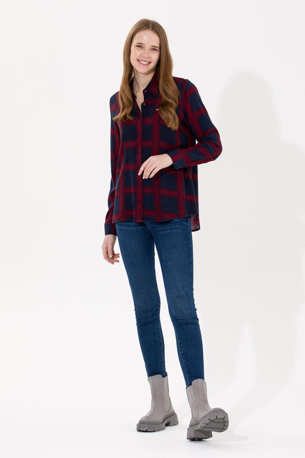 U. S. Polo Assn Женская темно-синяя рубашка с длинным рукавом - U.s. polo assn фото 4