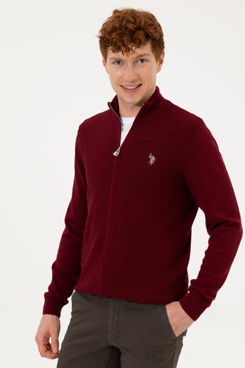 Erkek Bordo Basic Triko H_rka