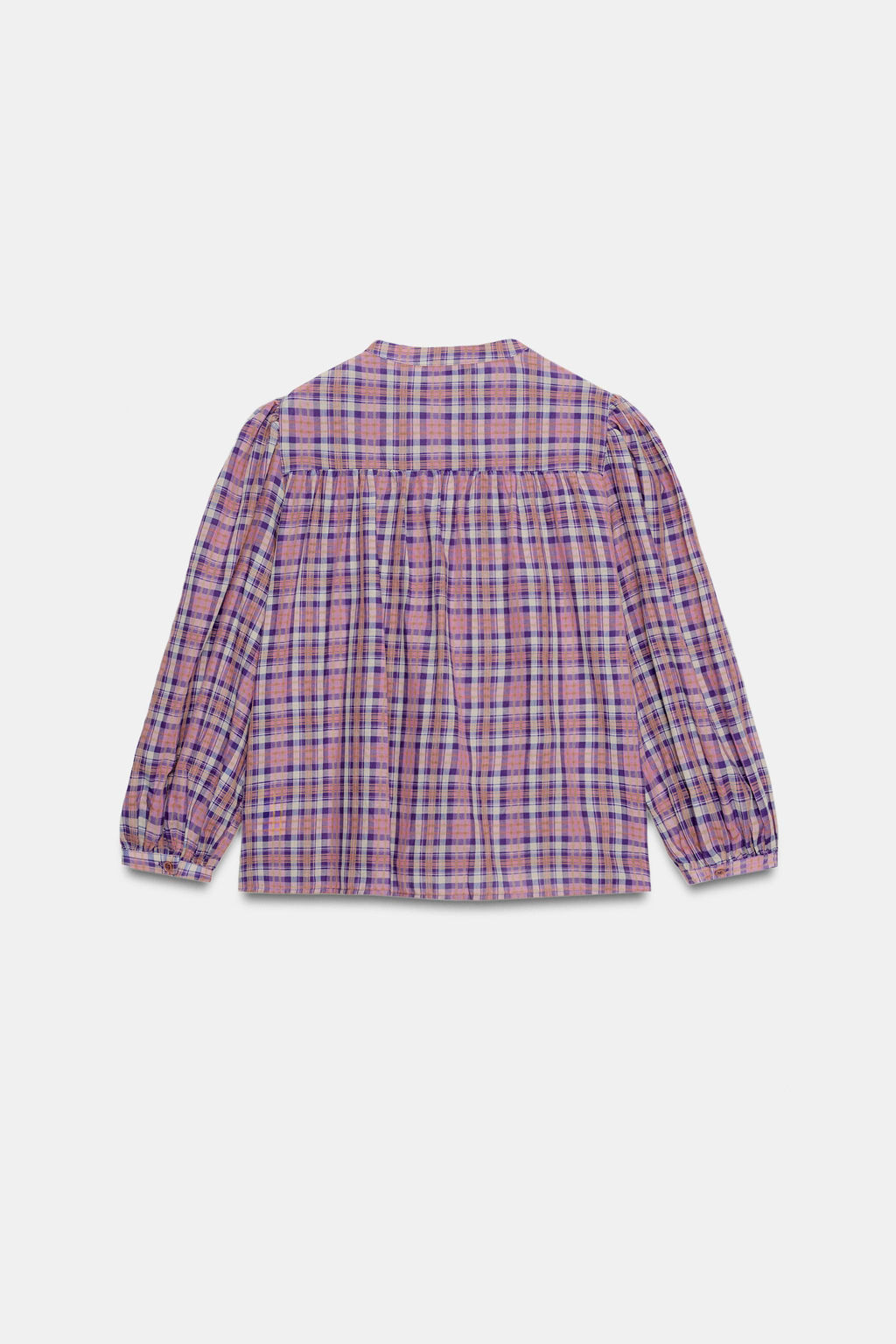 BLUSA CUADROS CUELLO REDONDO / Multicolor - Zara фото 7