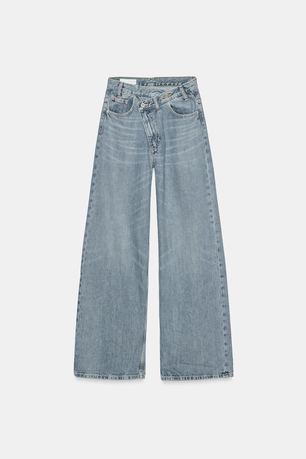 JEANS TRF WIDE LEG CINTURA CRUZADA TIRO ALTO / Azul medio - Zara фото 8