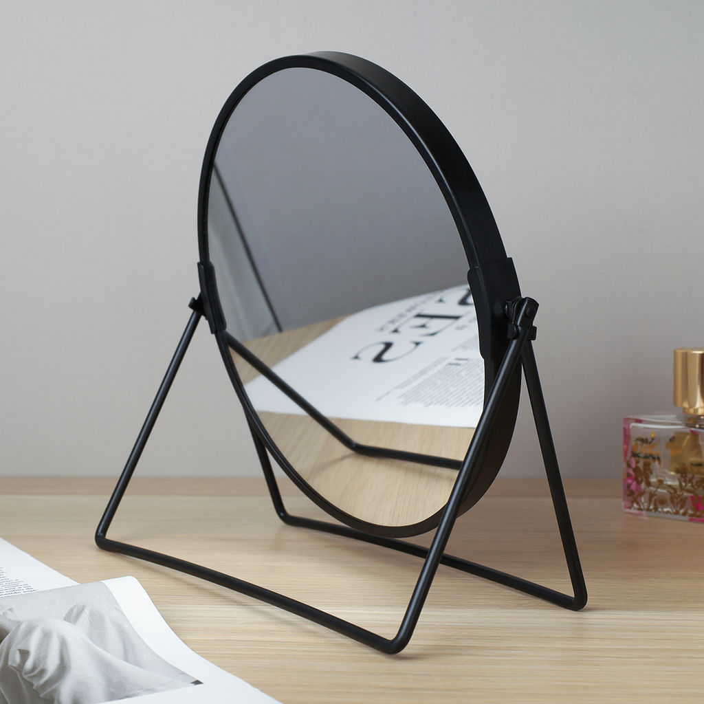 Зеркало настольное круглое двустороннее с увеличением d-16 см / 1047 /уп 12/48/