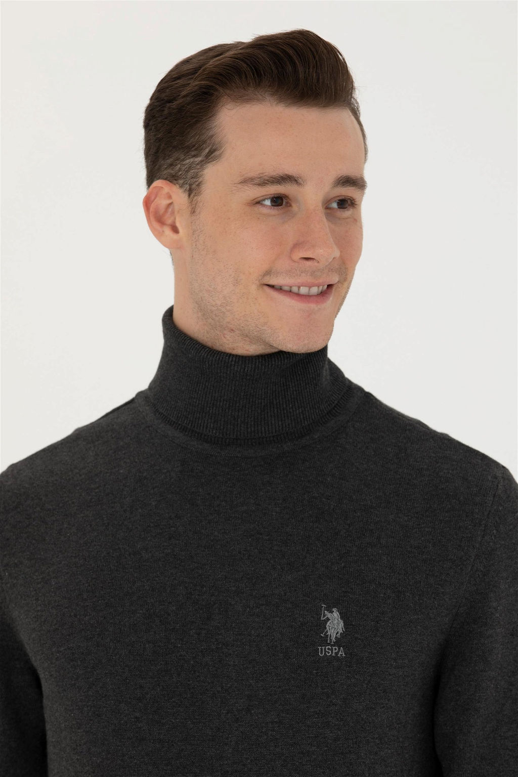Мужской базовый свитер антрацитового меланжа - U.s. polo assn фото 2