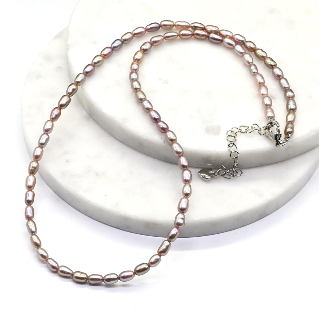 Жемчужные бусы овал 6*8мм цвет розовый, 41см Радуга камня  фото 3