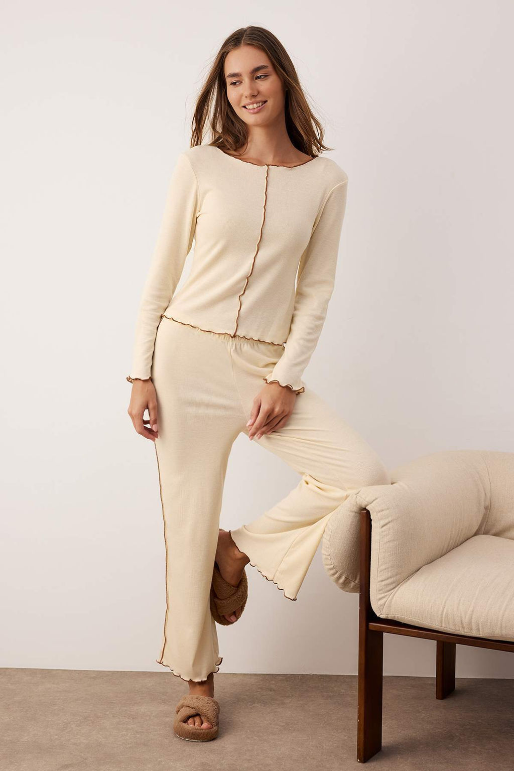 Tas Baby Overloklu Fitilli Orme Pijama Tak?m? THMAW26PT00122 - Trendyolmilla фото 2