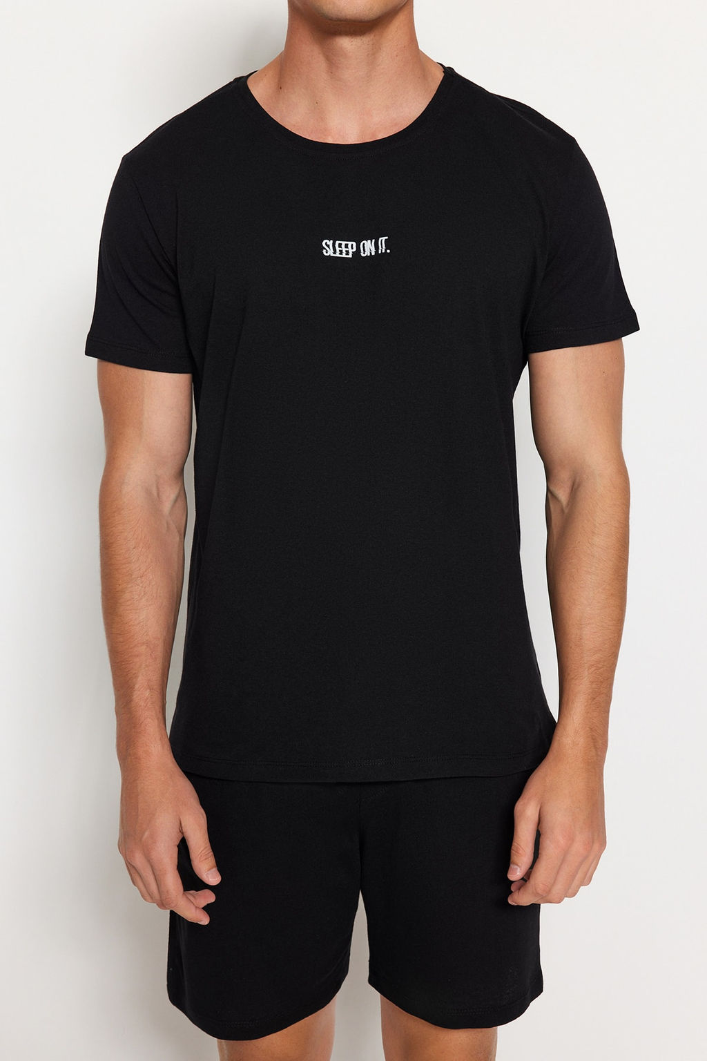 TRENDYOL MAN Siyah Regular Fit Orme Sortlu Pijama Tak?m? TMNSS23PT00038 - Trendyolmilla фото 4
