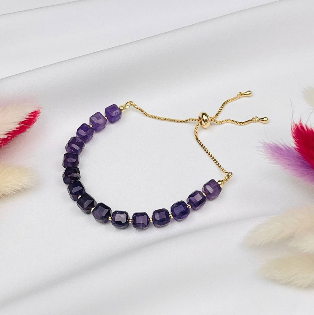 Браслет регулируемый с Аметистом - Радуга самоцветов фото 2