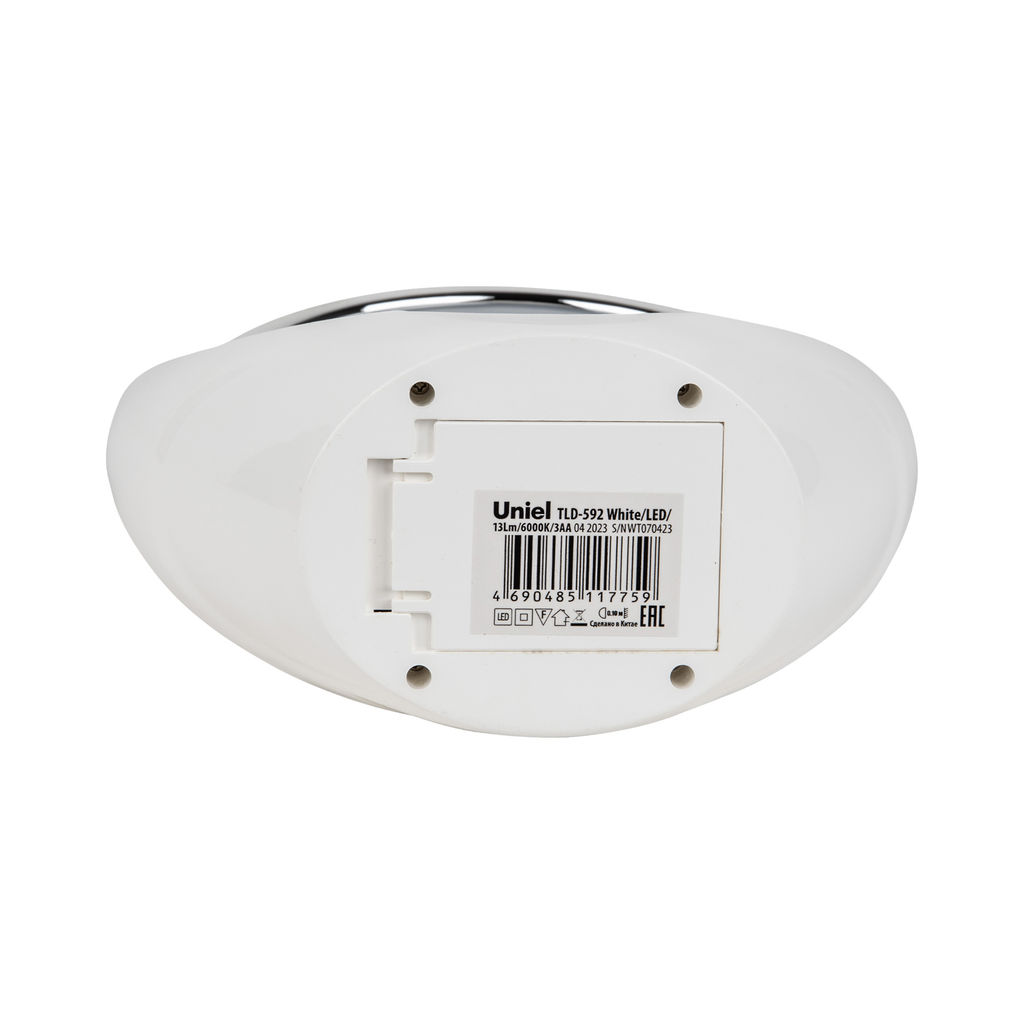 TLD-592 White/LED/13Lm/6000K/3АА Настольный светильник зеркало. На батарейках 3AA(не в/к). Сенсорный выключатель. Белый. ТМ Uniel - Volpe фото 9