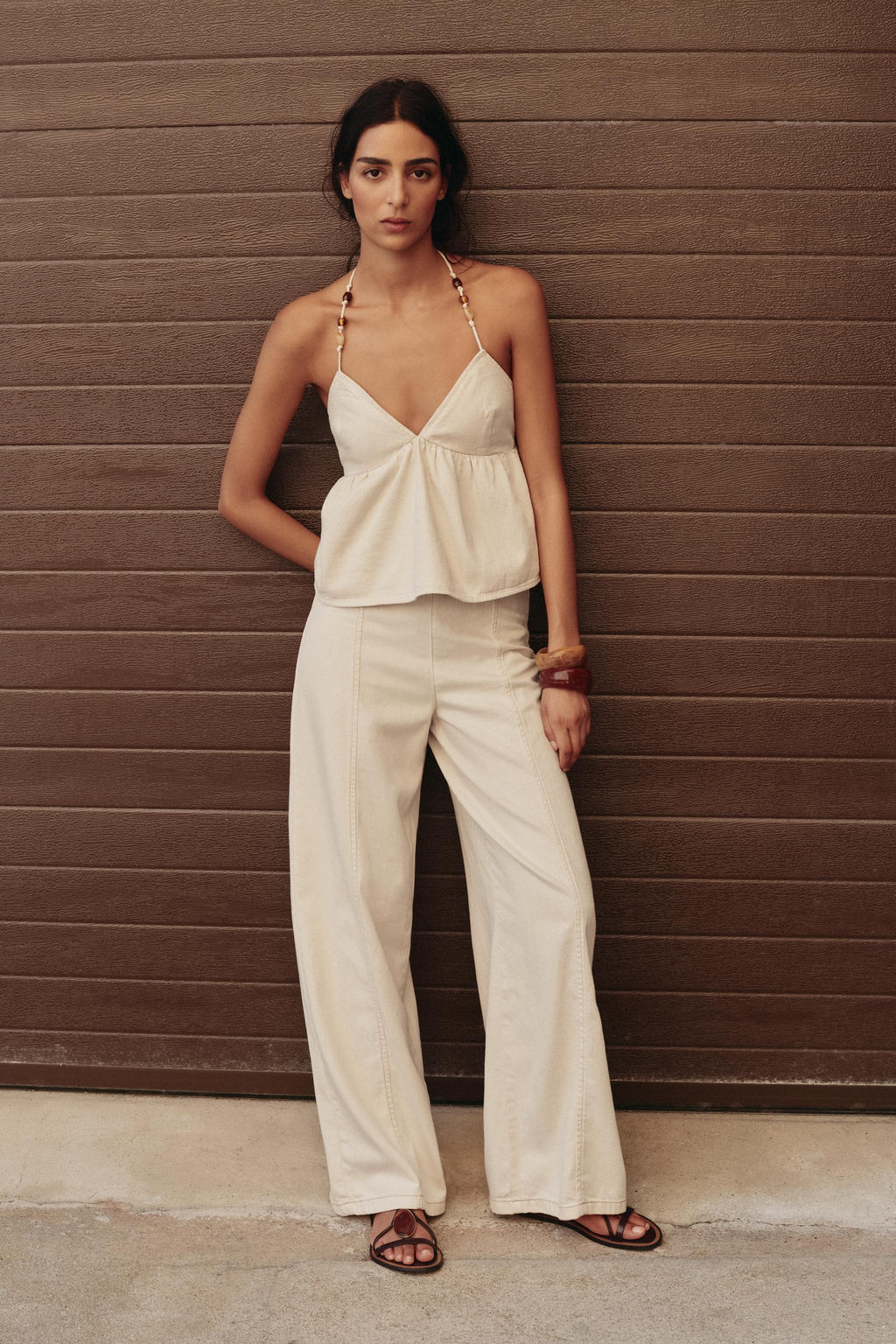 Z1975 WIDE-LEG HIGH-WAIST BEADED JEANS - Zara фото 9