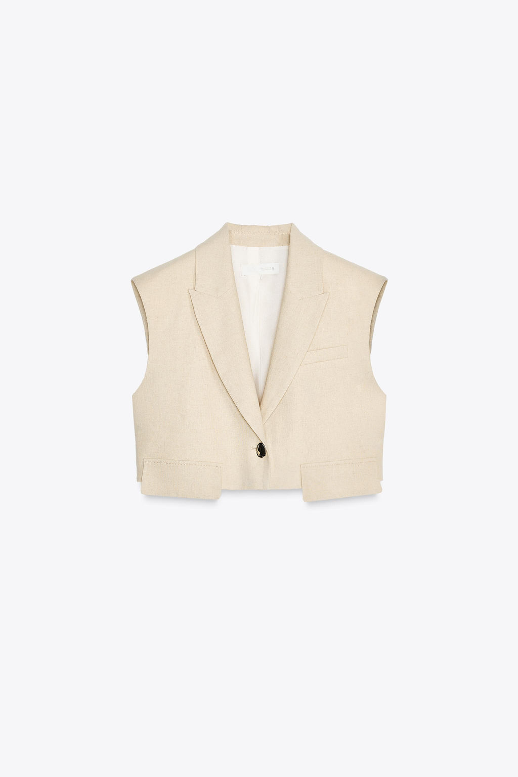 LINEN BLEND SHORT WAISTCOAT - Zara фото 15