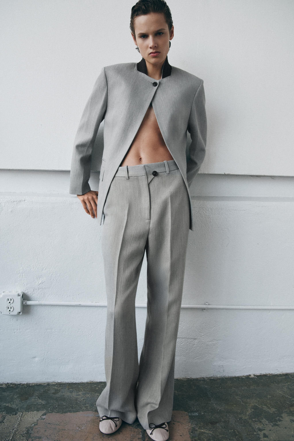 ZW COLLECTION CONTRAST COLLAR BLAZER - Zara фото 10