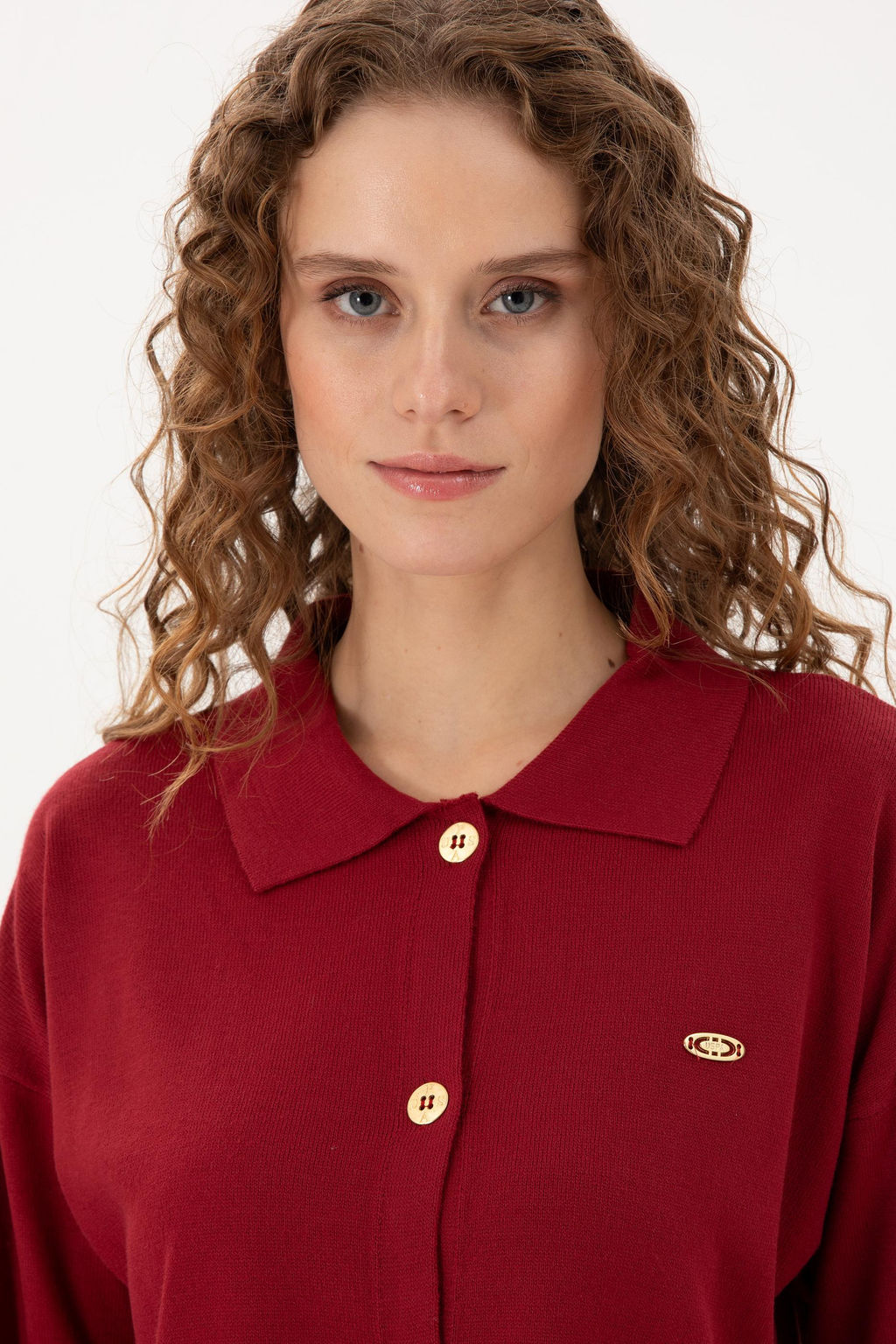 Женский трикотажный кардиган вишневого цвета Неожиданная скидка в корзине - U.s. polo assn фото 2