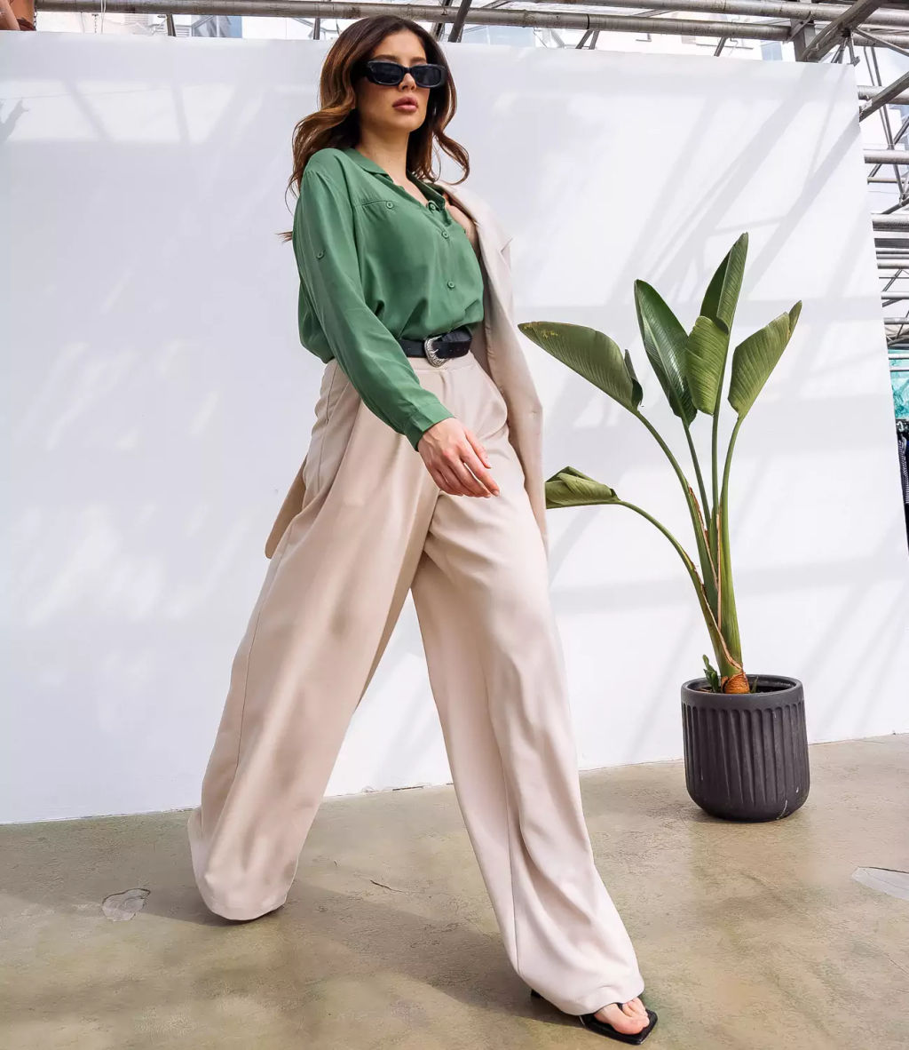 Рубашка #КТ7089, зелёный - Dommod фото 4