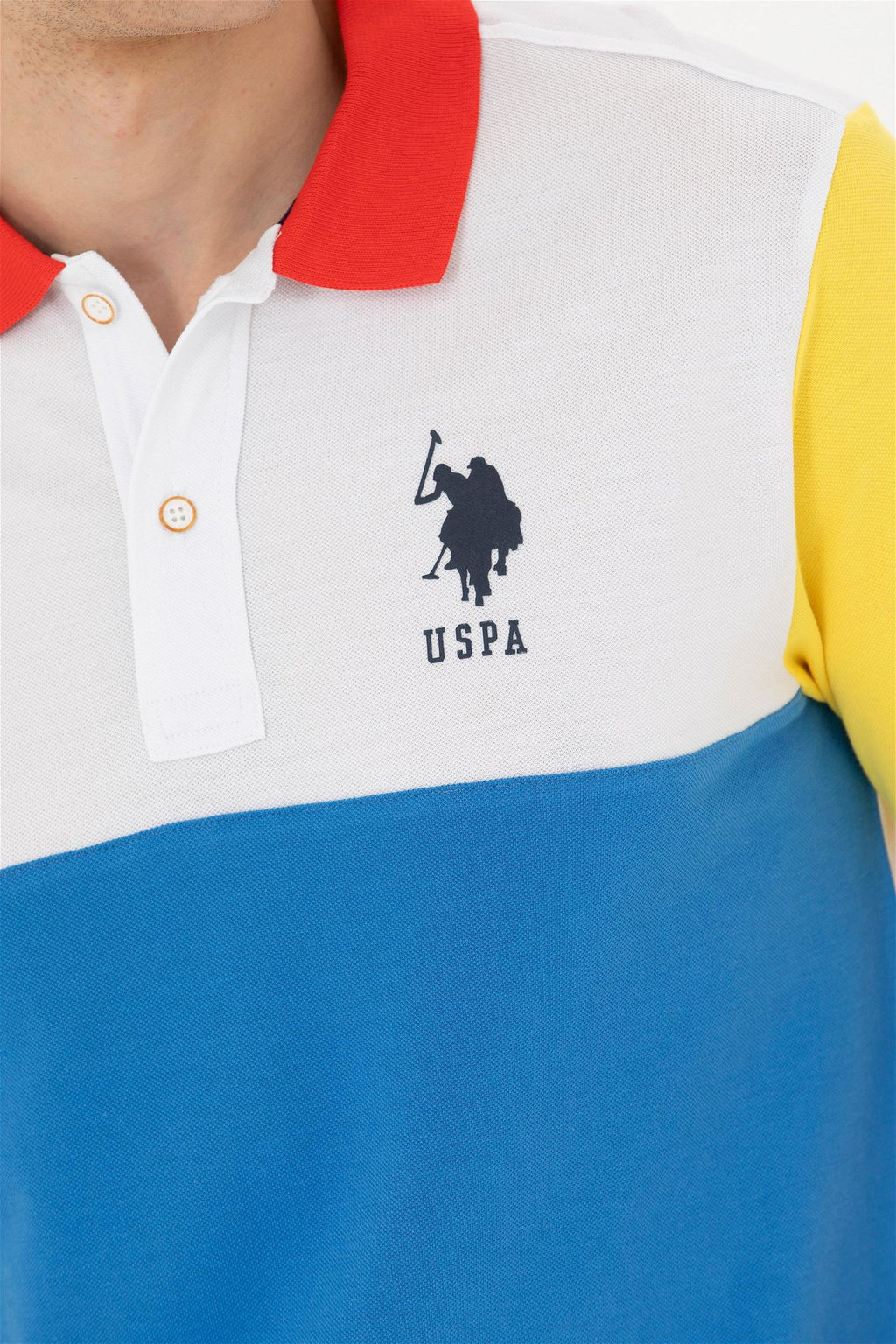 Мужская белая футболка с воротником-поло - U.s. polo assn фото 7