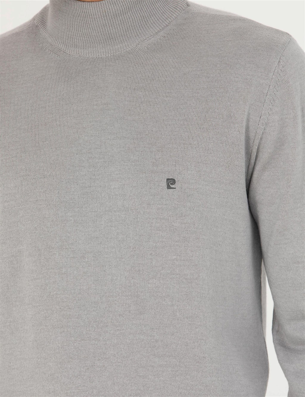 A__k Gri Melanj Slim Fit Yar_m Bal_k__ Yaka Basic Triko Kazak - Pierre cardin фото 7