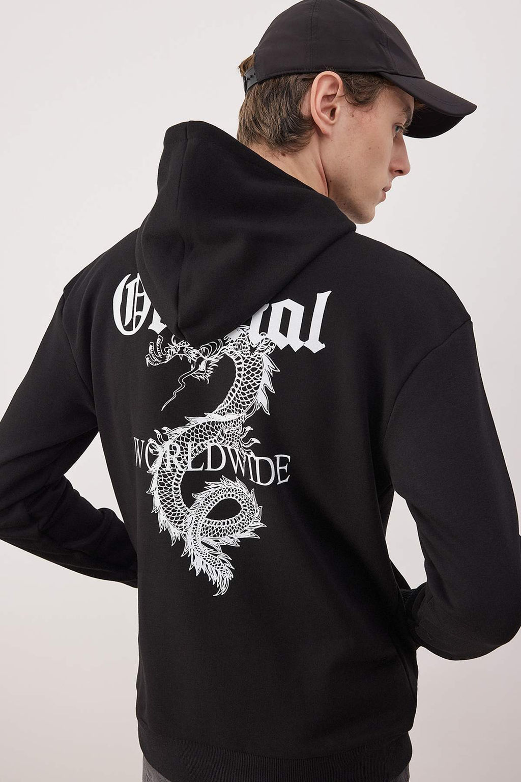 Antrasit Regular/Normal Kesim Bask?l? Kapusonlu Sweatshirt TMNAW26SW00065 - Trendyolmilla фото 9