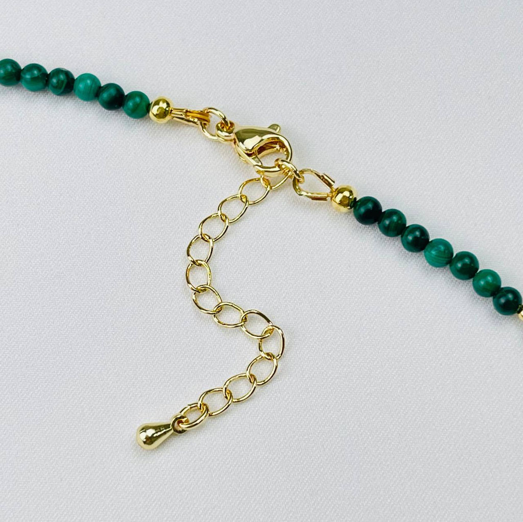 Колье из Малахита и Жемчуга 38 см +