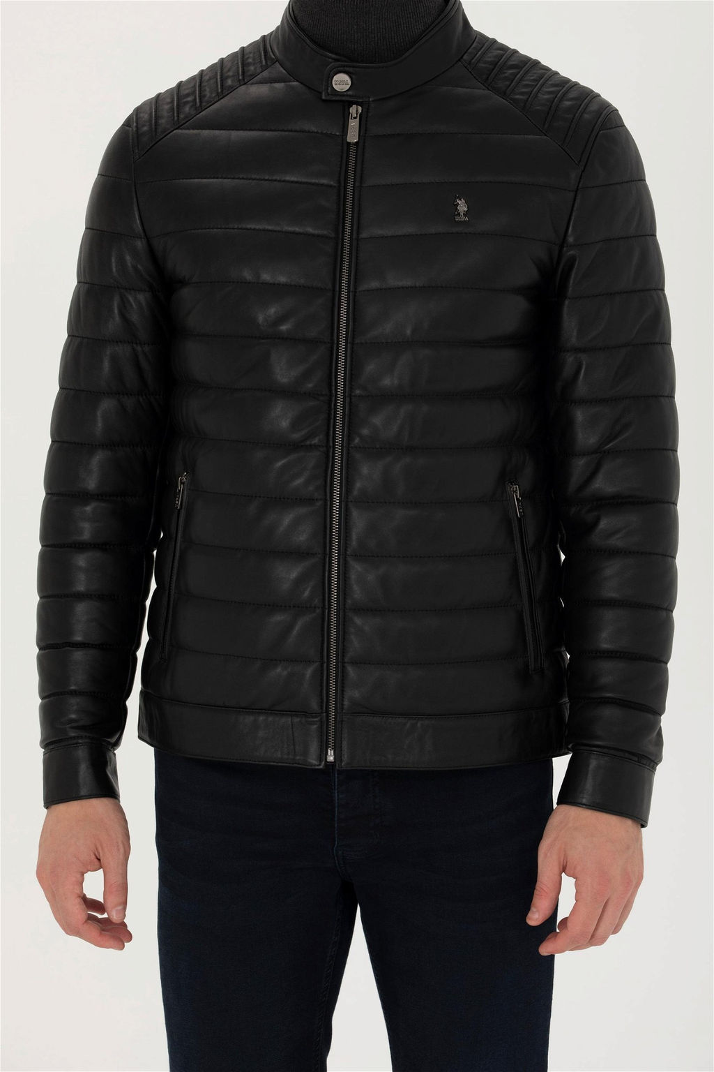 U. S. Polo Assn / Мужская черная кожаная куртка - U.s. polo assn фото 6