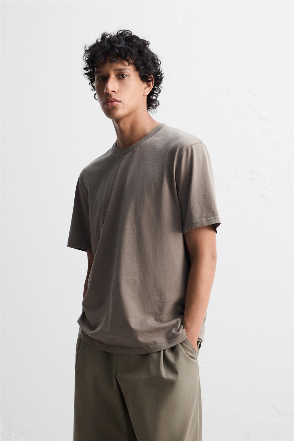SLIM FIT MEDIUM WEIGHT T-SHIRT - Zara фото 2